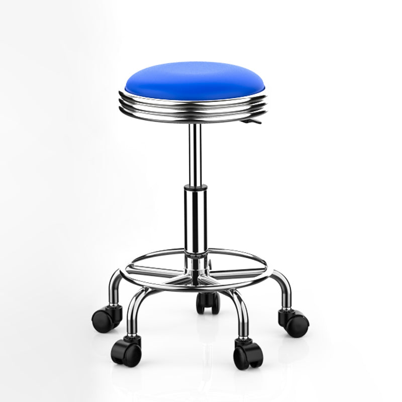 Modern Armless Liftable Counter Stool Iron Bedroom Bar Stool with Cushion and Pedal