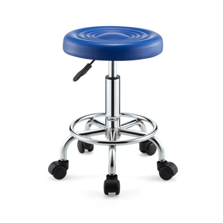 Modern Armless Liftable Counter Stool Iron Bedroom Bar Stool with Cushion and Pedal
