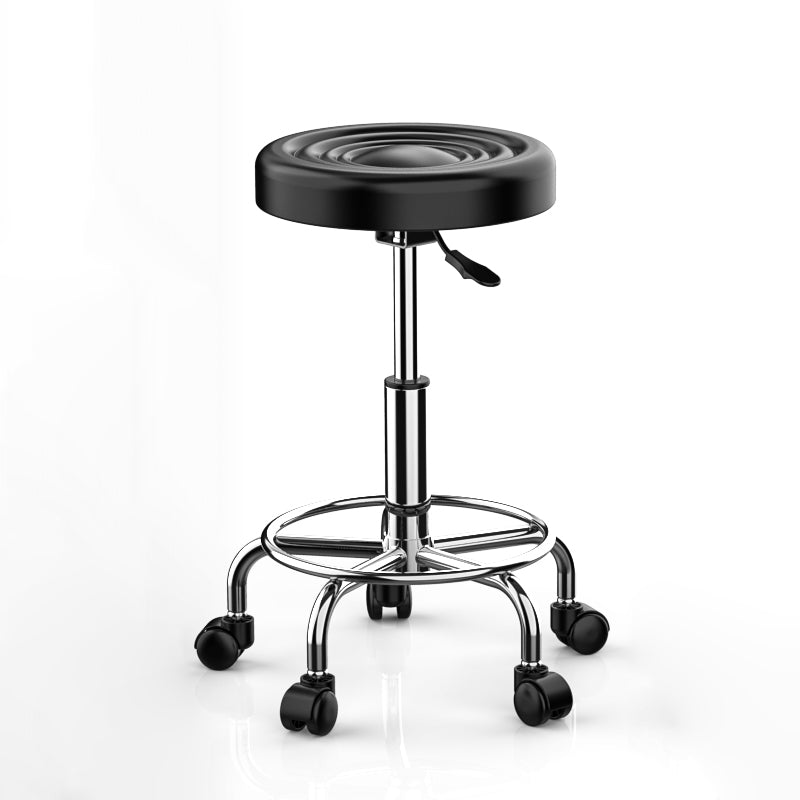 Modern Armless Liftable Counter Stool Iron Bedroom Bar Stool with Cushion and Pedal