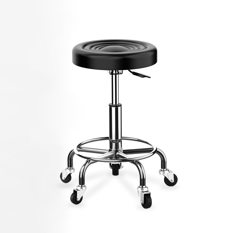 Modern Armless Liftable Counter Stool Iron Bedroom Bar Stool with Cushion and Pedal