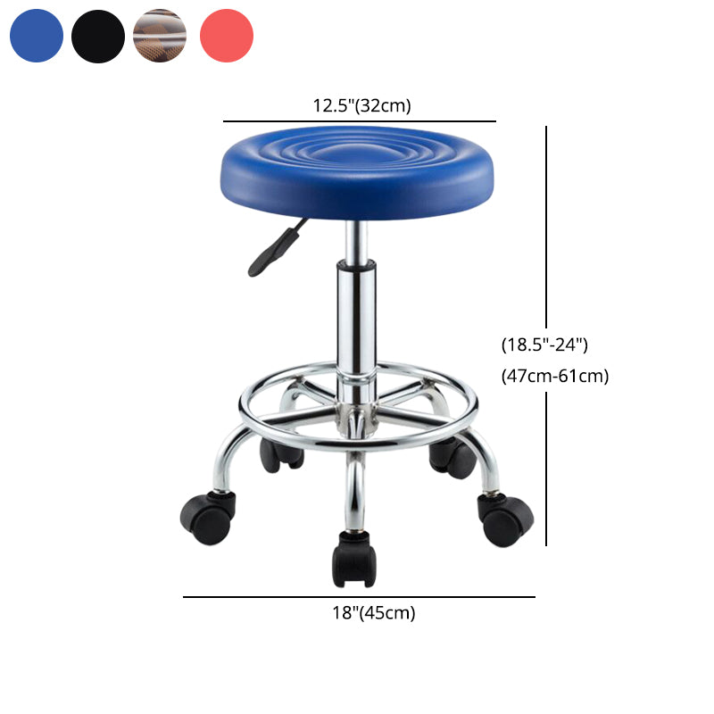 Modern Armless Liftable Counter Stool Iron Bedroom Bar Stool with Cushion and Pedal