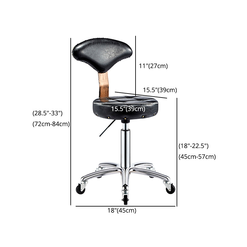 Modern Armless Liftable Counter Stool Iron Bedroom Bar Stool with Cushion and Pedal