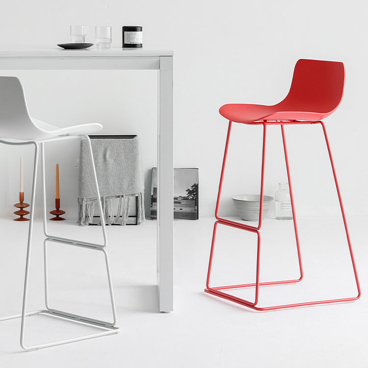 Contemporary Plastic Barstool Bristol Bar Stool With Metal Legs and Low Back