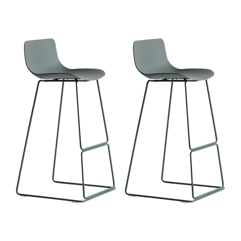 Contemporary Plastic Barstool Bristol Bar Stool With Metal Legs and Low Back