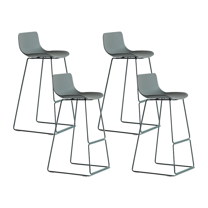 Contemporary Plastic Barstool Bristol Bar Stool With Metal Legs and Low Back
