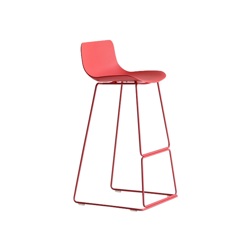 Contemporary Plastic Barstool Bristol Bar Stool With Metal Legs and Low Back