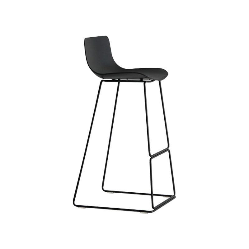 Contemporary Plastic Barstool Bristol Bar Stool With Metal Legs and Low Back
