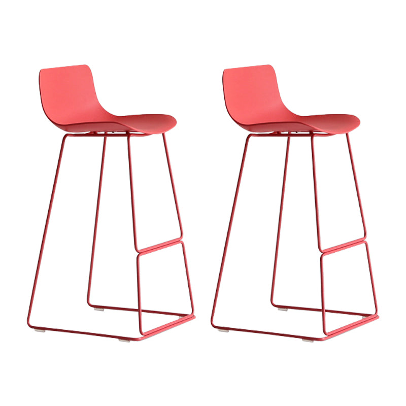 Contemporary Plastic Barstool Bristol Bar Stool With Metal Legs and Low Back