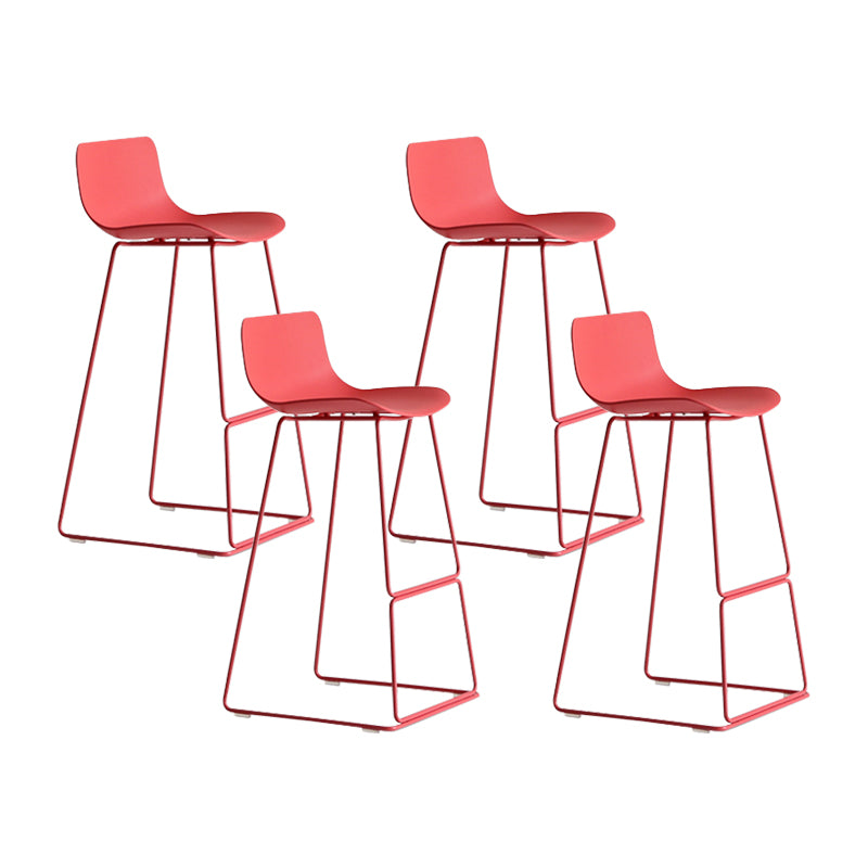 Contemporary Plastic Barstool Bristol Bar Stool With Metal Legs and Low Back
