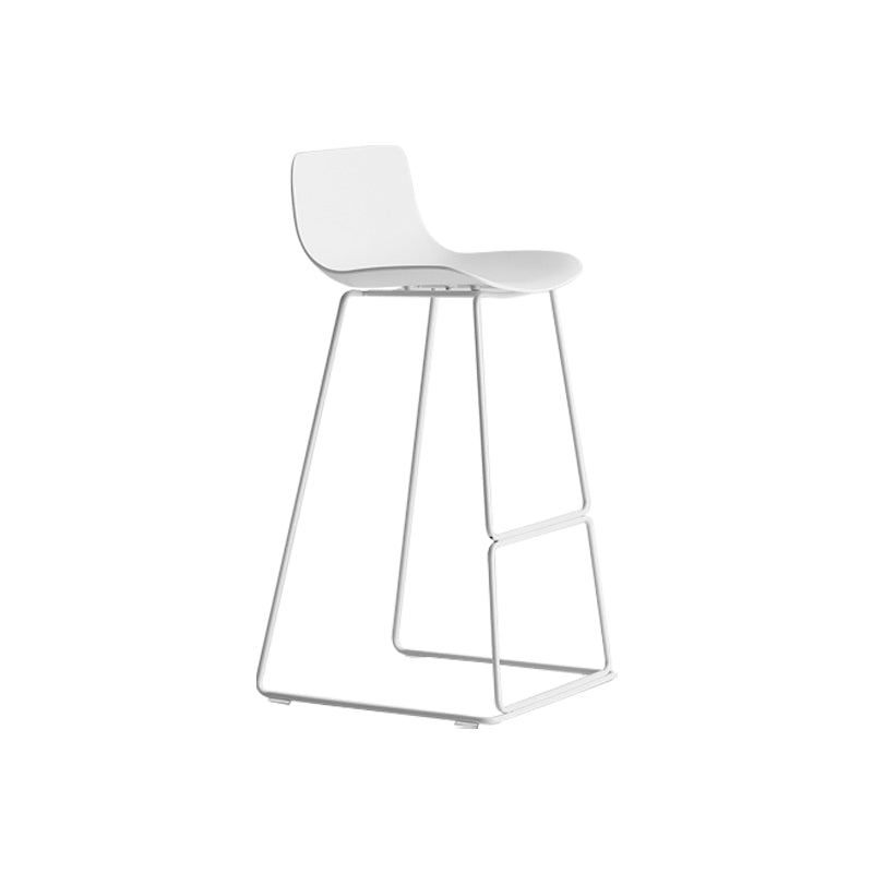 Contemporary Plastic Barstool Bristol Bar Stool With Metal Legs and Low Back