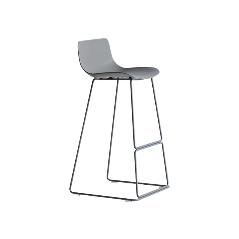 Contemporary Plastic Barstool Bristol Bar Stool With Metal Legs and Low Back