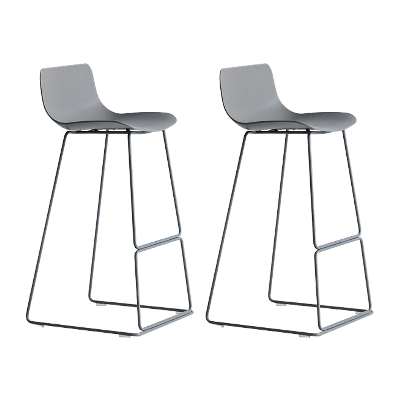 Contemporary Plastic Barstool Bristol Bar Stool With Metal Legs and Low Back