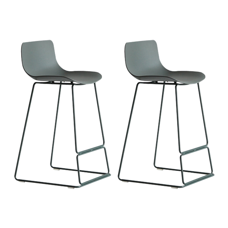 Contemporary Plastic Barstool Bristol Bar Stool With Metal Legs and Low Back