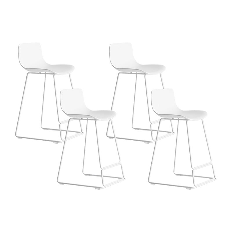 Contemporary Plastic Barstool Bristol Bar Stool With Metal Legs and Low Back