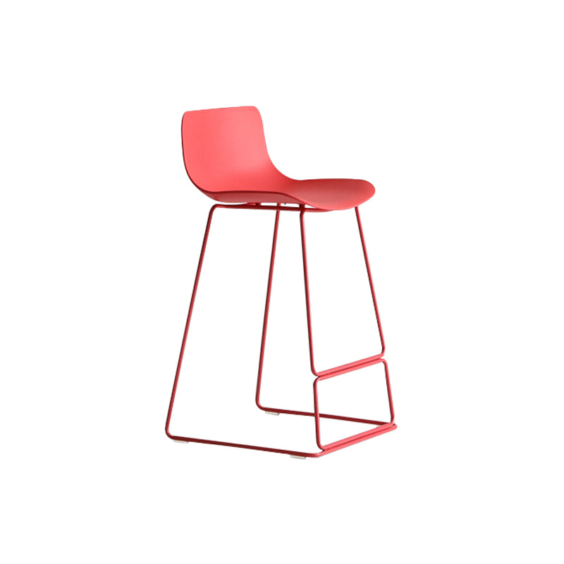 Contemporary Plastic Barstool Bristol Bar Stool With Metal Legs and Low Back