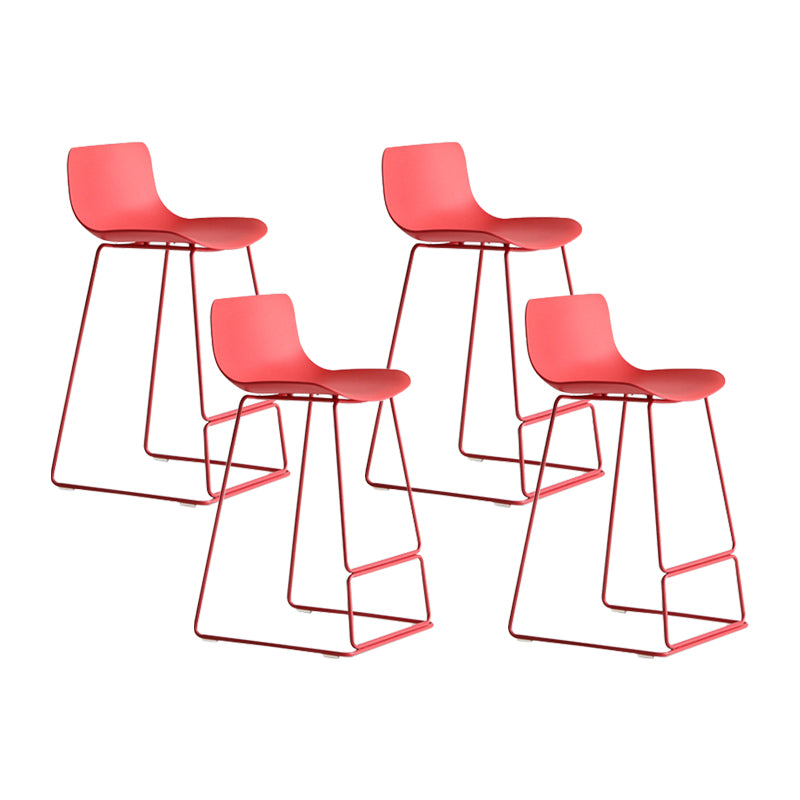 Contemporary Plastic Barstool Bristol Bar Stool With Metal Legs and Low Back