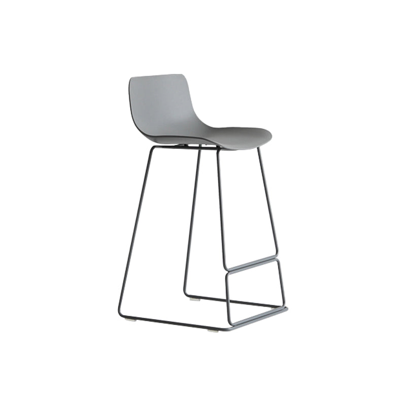 Contemporary Plastic Barstool Bristol Bar Stool With Metal Legs and Low Back