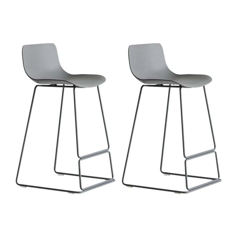 Contemporary Plastic Barstool Bristol Bar Stool With Metal Legs and Low Back