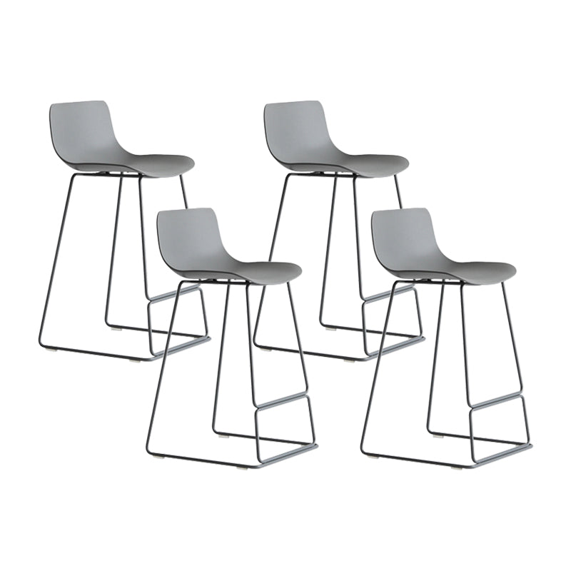 Contemporary Plastic Barstool Bristol Bar Stool With Metal Legs and Low Back