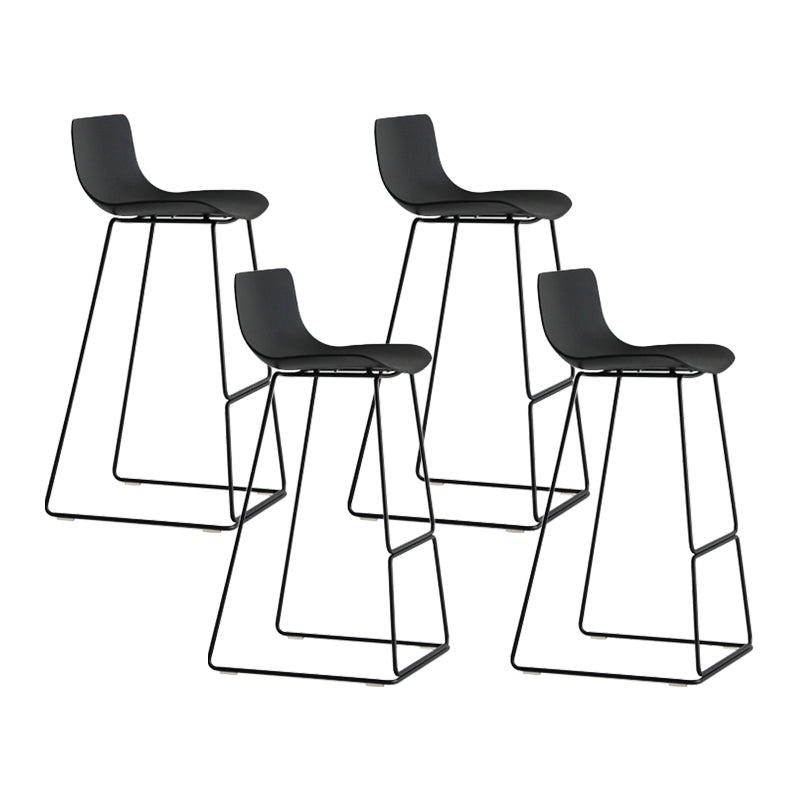 Contemporary Plastic Barstool Bristol Bar Stool With Metal Legs and Low Back