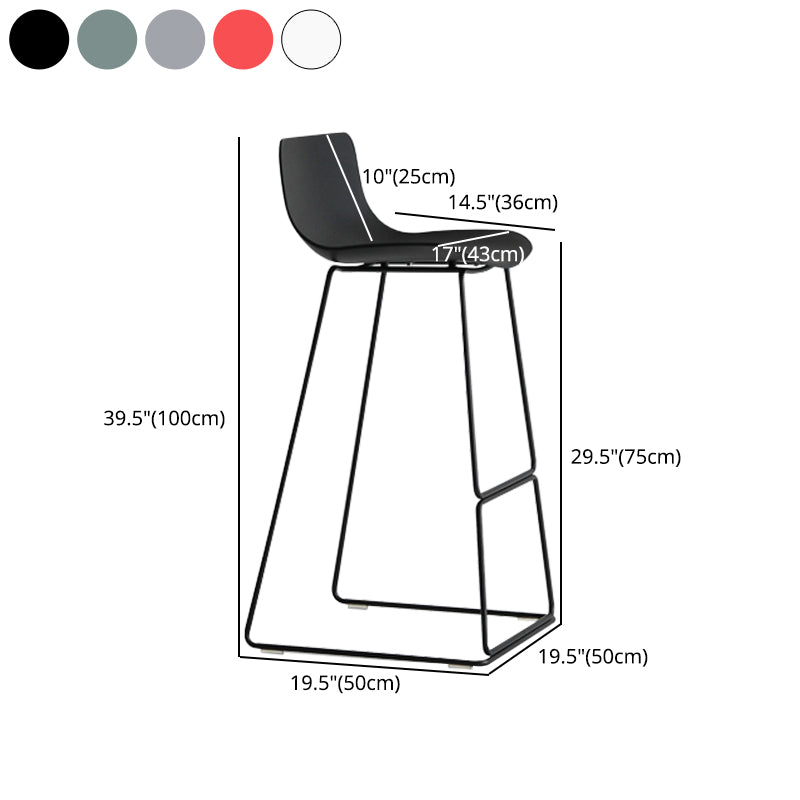 Contemporary Plastic Barstool Bristol Bar Stool With Metal Legs and Low Back