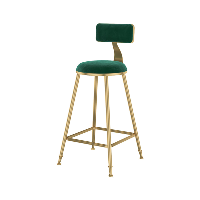 Glam Metal Upholstered Bar Stool Bristol Barstool with Low Back and Cushion