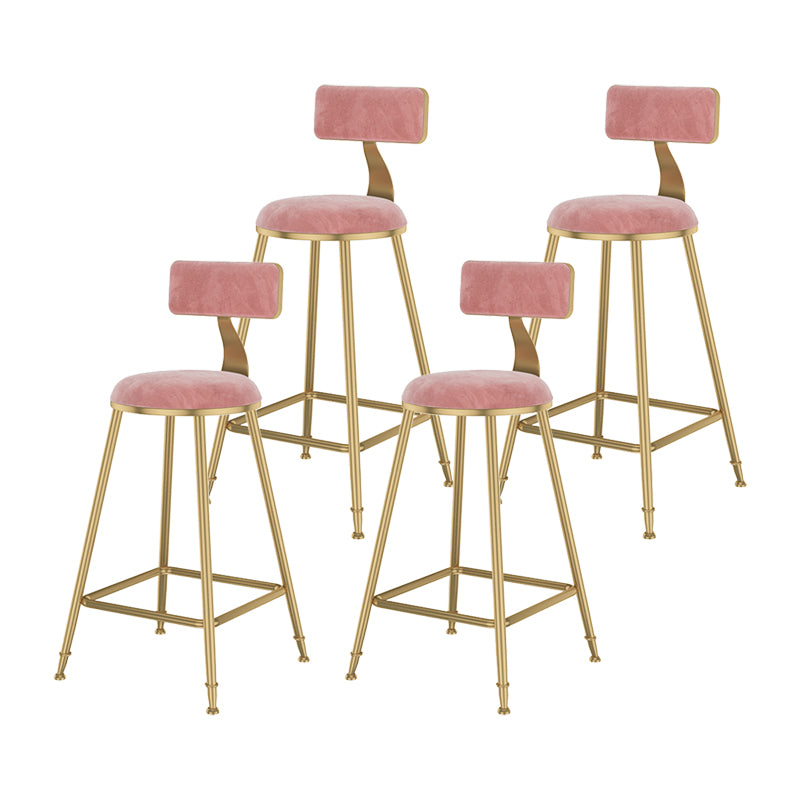 Glam Metal Upholstered Bar Stool Bristol Barstool with Low Back and Cushion