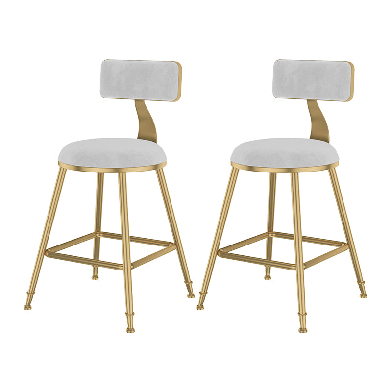 Glam Metal Upholstered Bar Stool Bristol Barstool with Low Back and Cushion