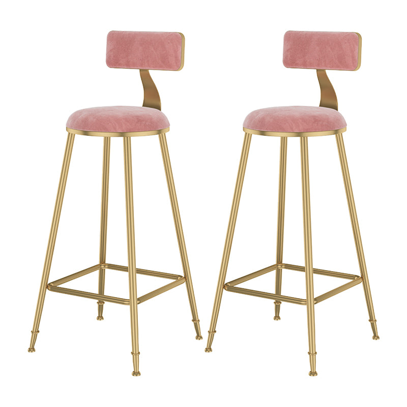 Glam Metal Upholstered Bar Stool Bristol Barstool with Low Back and Cushion