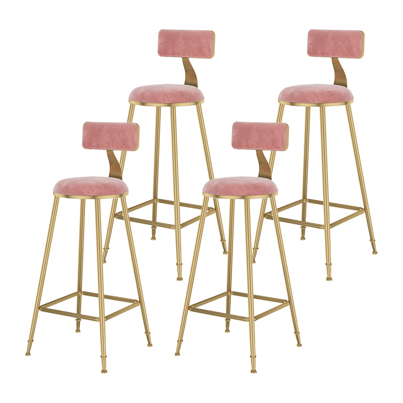 Glam Metal Upholstered Bar Stool Bristol Barstool with Low Back and Cushion