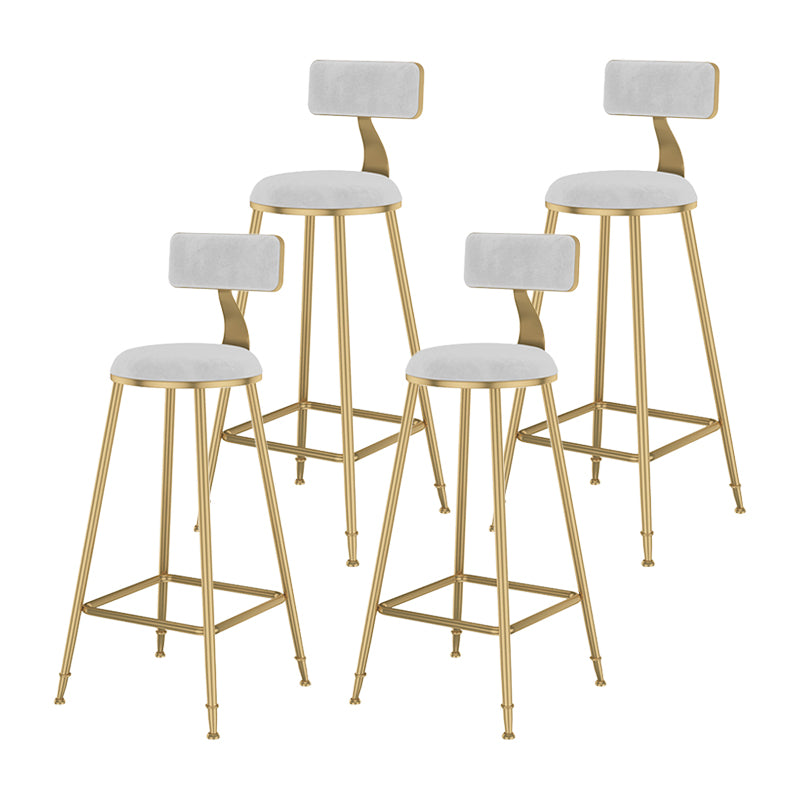 Glam Metal Upholstered Bar Stool Bristol Barstool with Low Back and Cushion