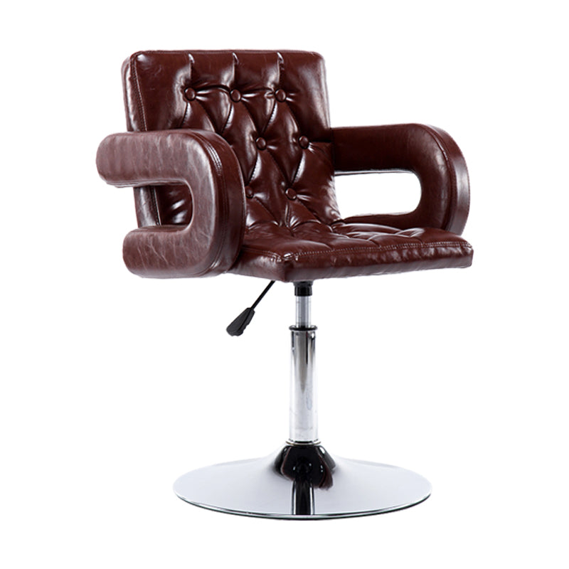 Modern Armed PU Upholstery Bar Stool Adjustable Swivel Backrest Counter Chair