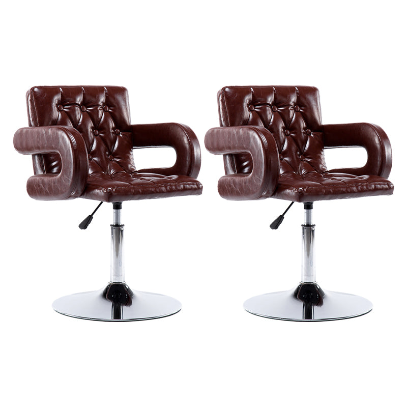 Modern Armed PU Upholstery Bar Stool Adjustable Swivel Backrest Counter Chair