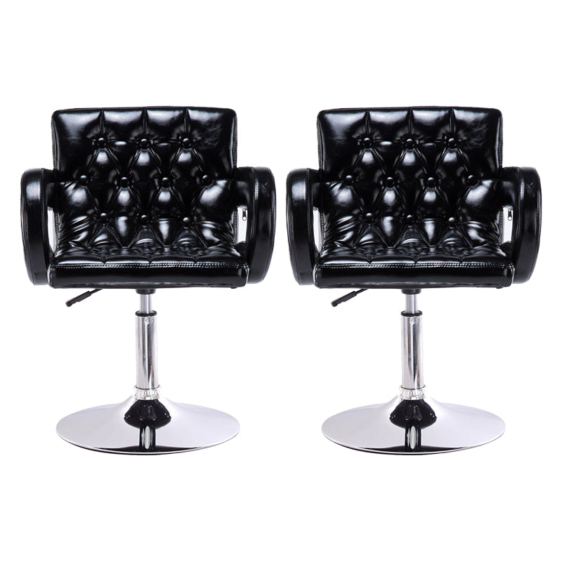 Modern Armed PU Upholstery Bar Stool Adjustable Swivel Backrest Counter Chair