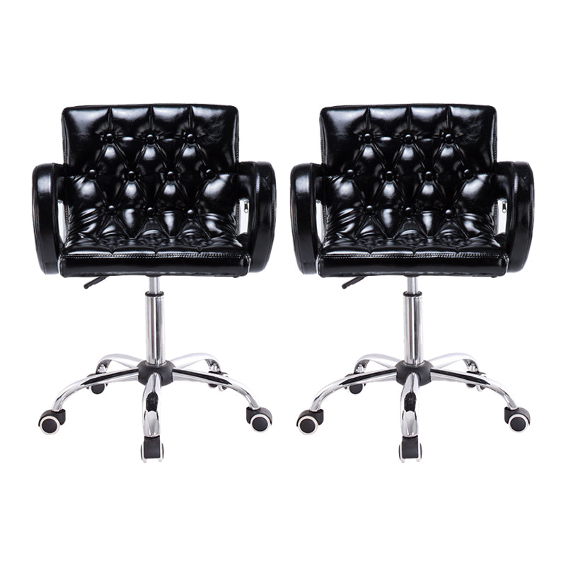Modern Armed PU Upholstery Bar Stool Adjustable Swivel Backrest Counter Chair
