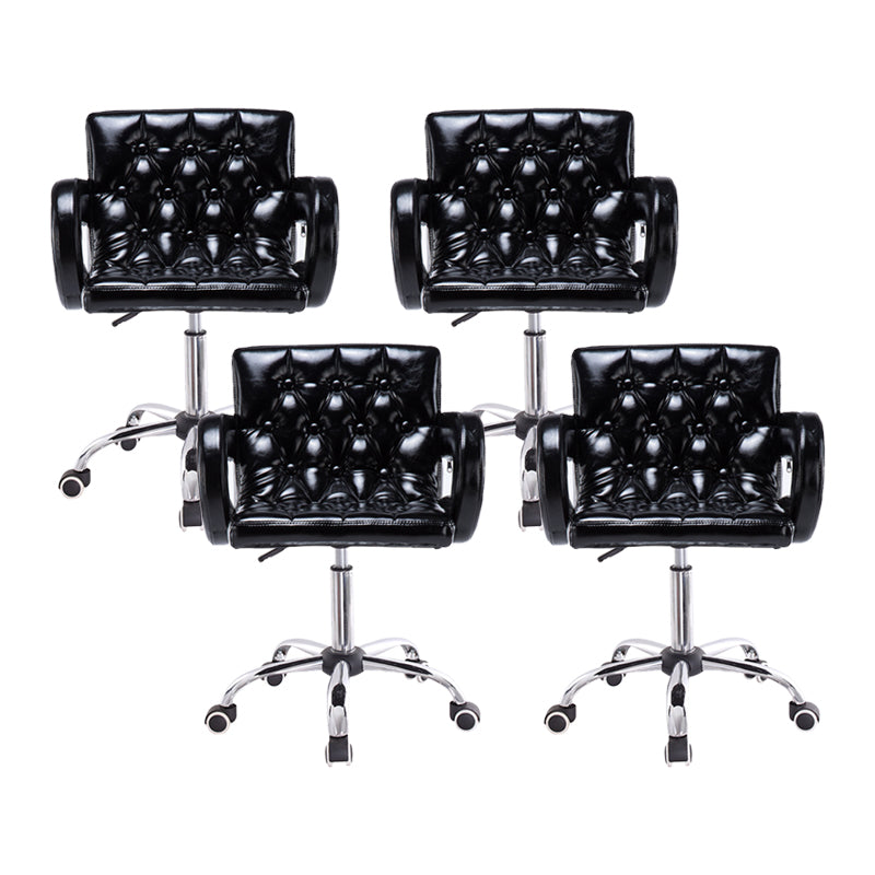 Modern Armed PU Upholstery Bar Stool Adjustable Swivel Backrest Counter Chair