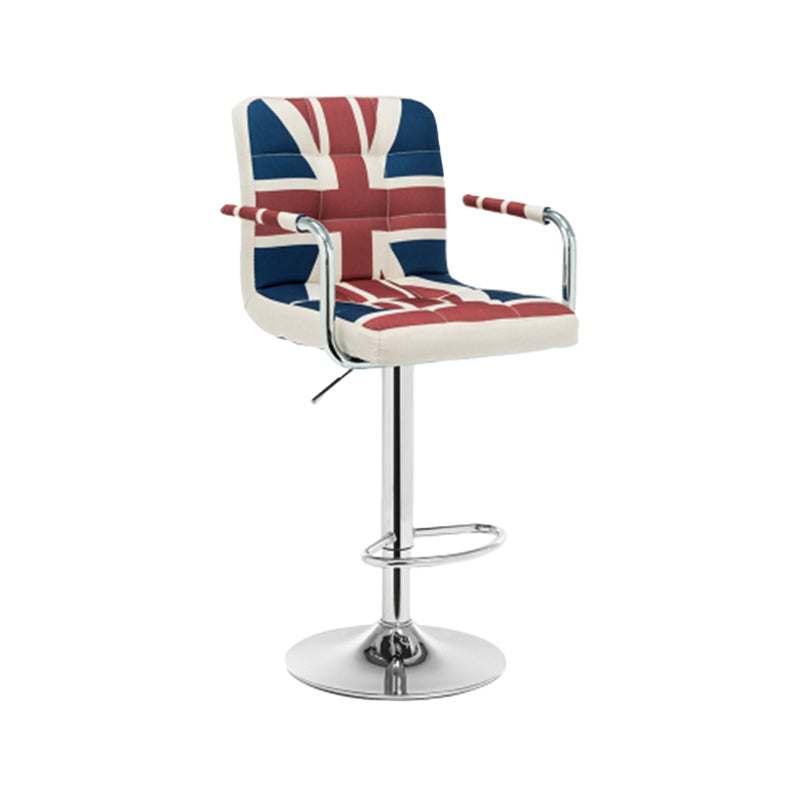 Taburete de bar con respaldo bajo de cuero moderno, taburete de mostrador de altura ajustable acolchado armado
