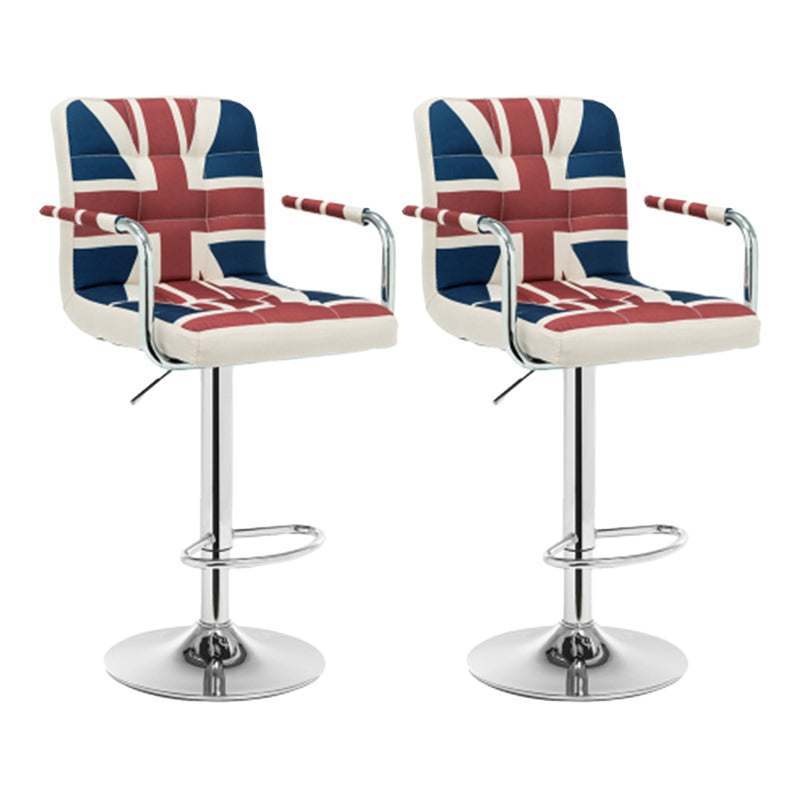 Taburete de bar con respaldo bajo de cuero moderno, taburete de mostrador de altura ajustable acolchado armado