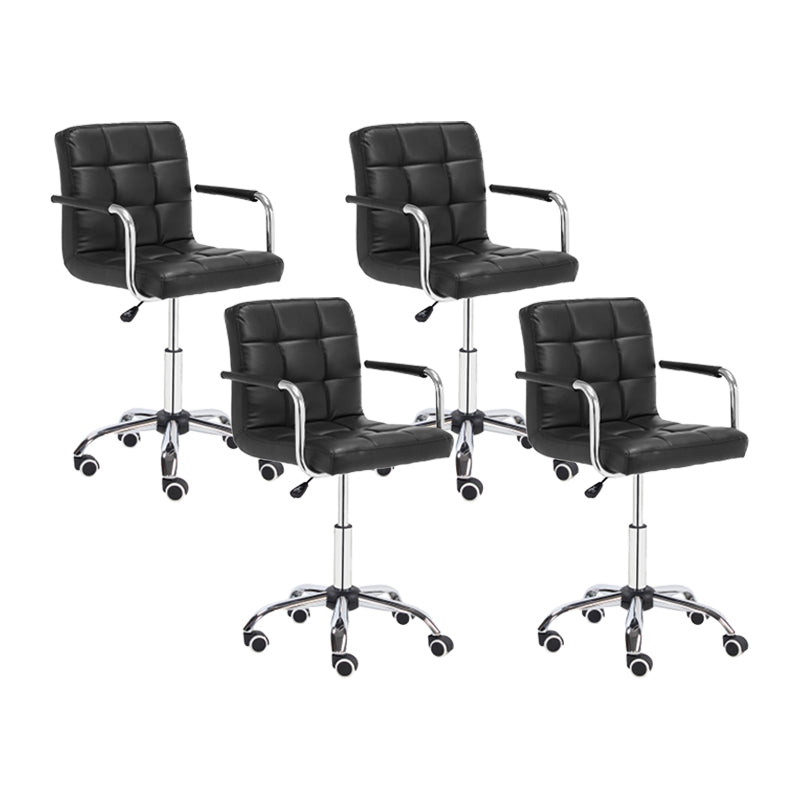 Taburete de bar con respaldo bajo de cuero moderno, taburete de mostrador de altura ajustable acolchado armado