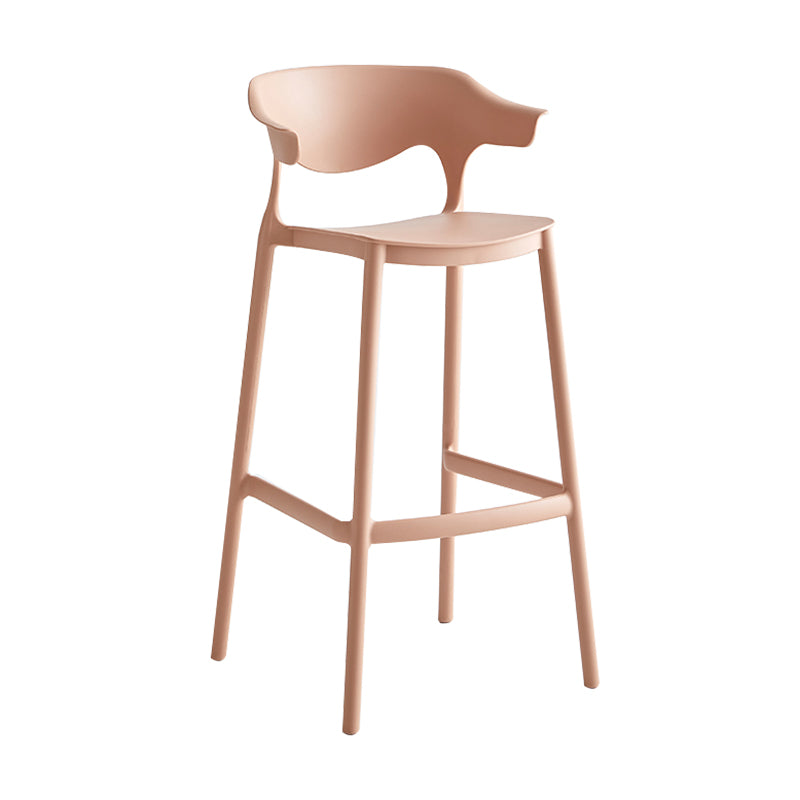 Barhocker mit Kunststoffsitzen im nordischen Stil, 4-beinige Rückenlehne, bunter Barhocker (2er-Set)