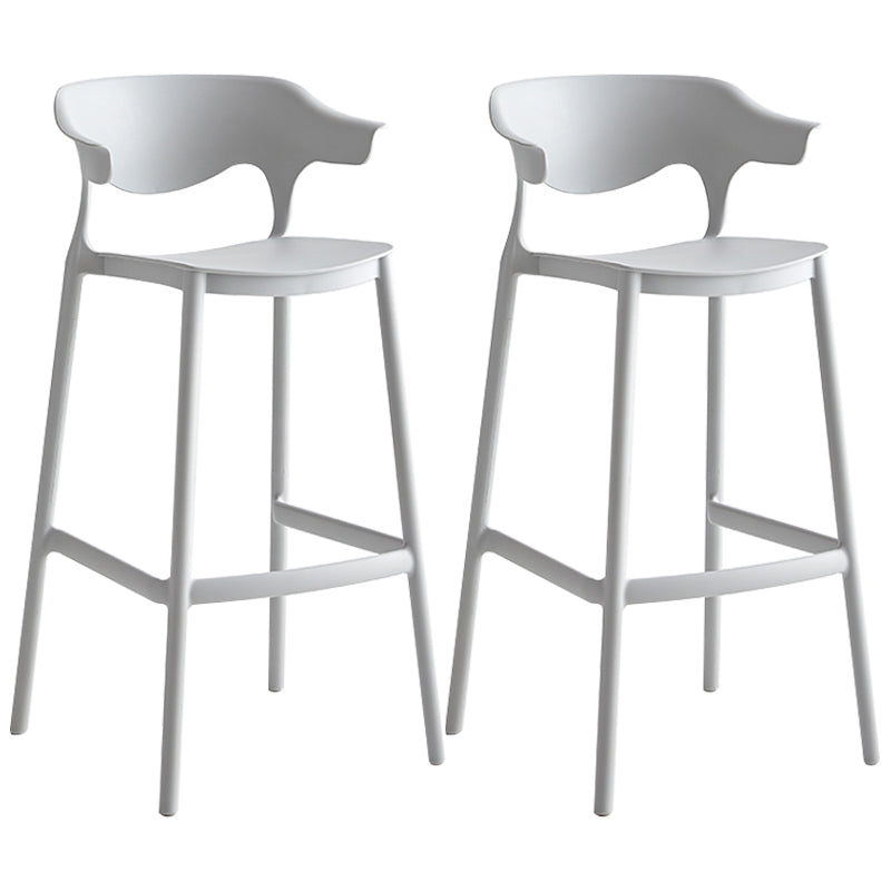Barhocker mit Kunststoffsitzen im nordischen Stil, 4-beinige Rückenlehne, bunter Barhocker (2er-Set)