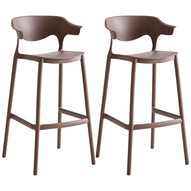 Barhocker mit Kunststoffsitzen im nordischen Stil, 4-beinige Rückenlehne, bunter Barhocker (2er-Set)