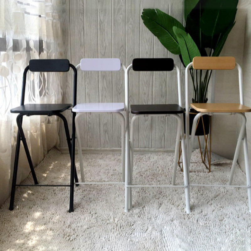Taburete de bar simple de metal de madera interior de taburetes de mostrador plegables de estilo industrial
