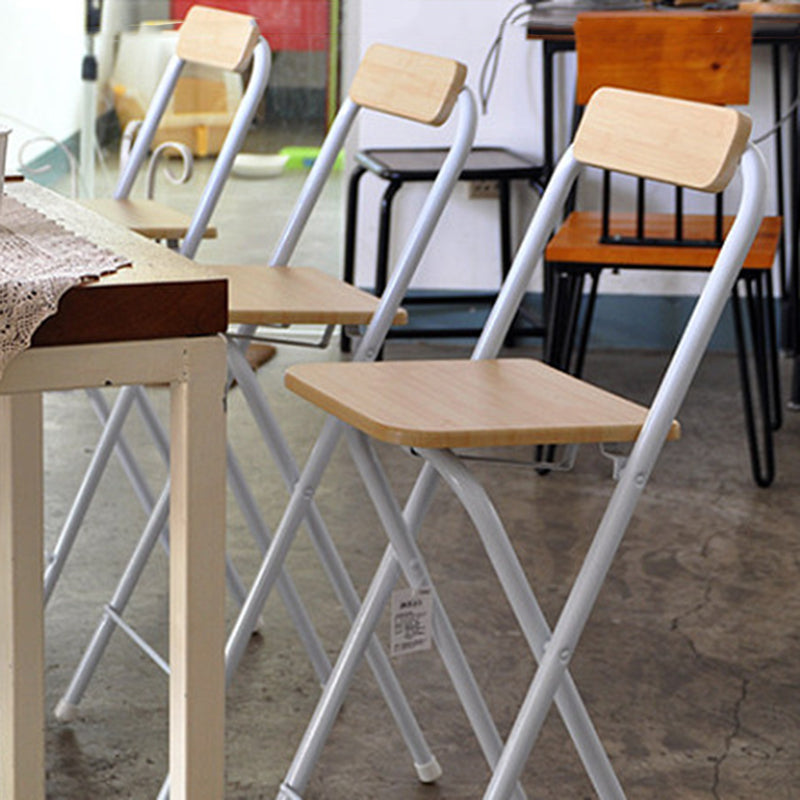 Taburete de bar simple de metal de madera interior de taburetes de mostrador plegables de estilo industrial