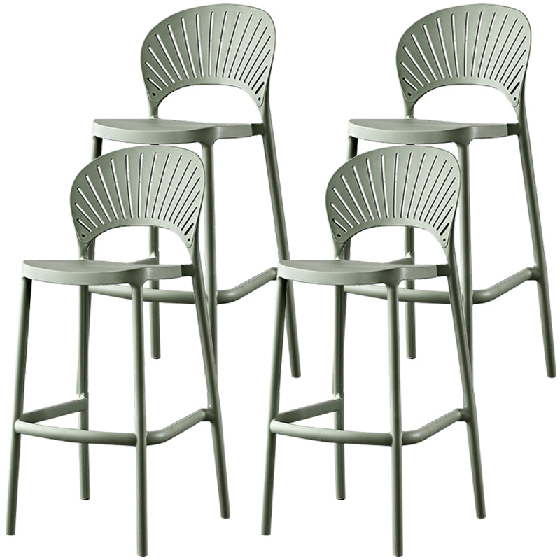 Contemporary Stackable Counter Stools Colorful Indoor Bar Stool, Set of 4