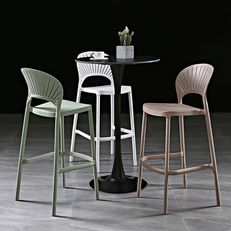 Contemporary Stackable Counter Stools Colorful Indoor Bar Stool, Set of 4