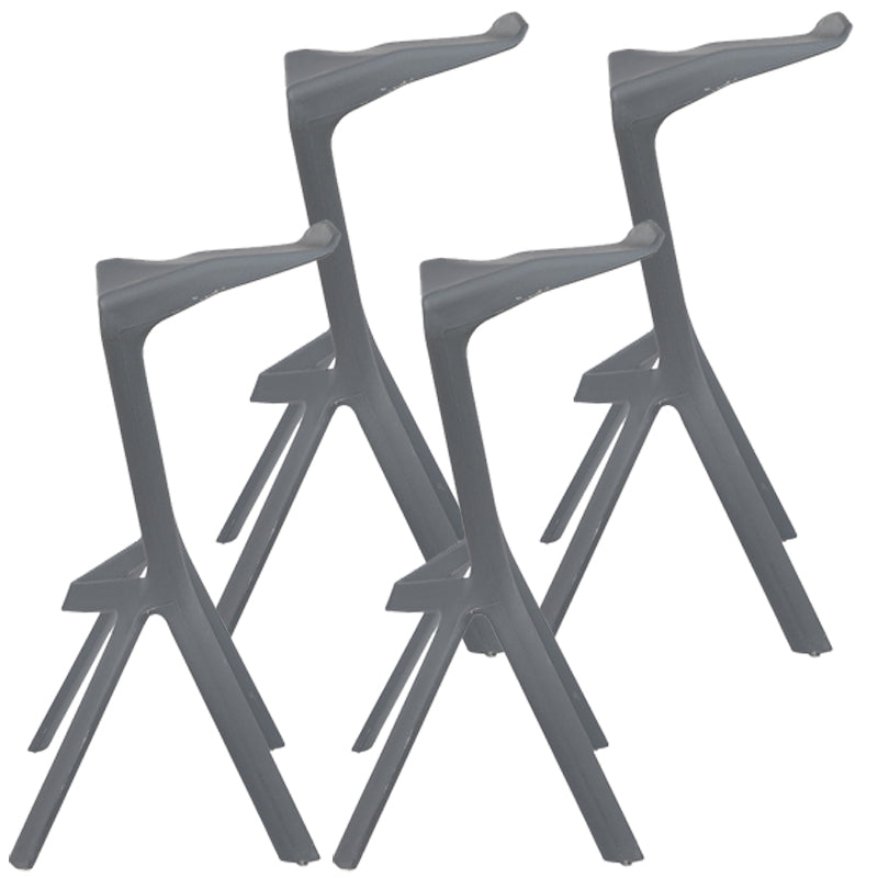 Nordic Distinctive Modelling Barstool Plastic 4 Legs Bar Stool for Living Room, Set of 4
