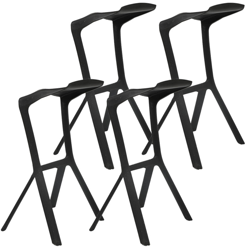 Nordic Distinctive Modelling Barstool Plastic 4 Legs Bar Stool for Living Room, Set of 4