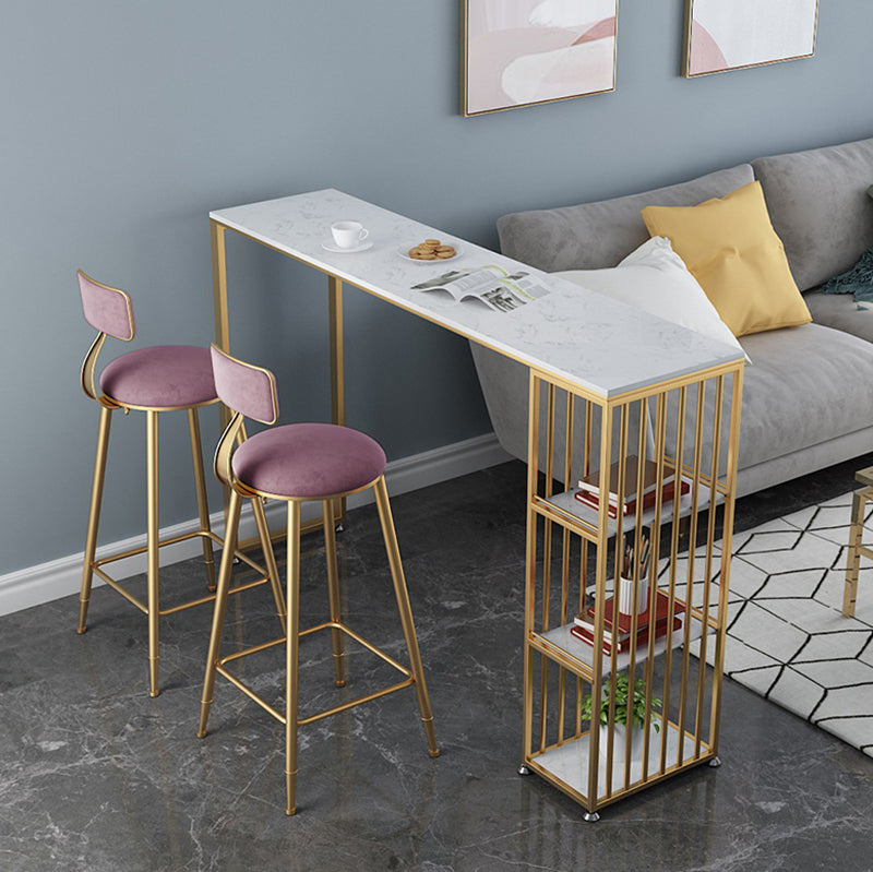 Mesa de barra de pub de mármol con rectángulo glammamam