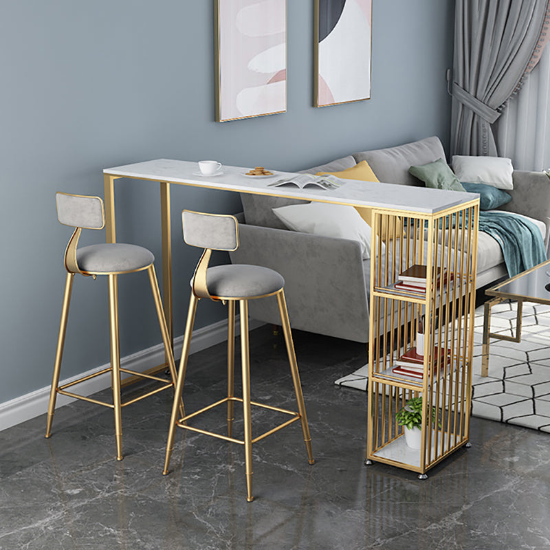 Mesa de barra de pub de mármol con rectángulo glammamam